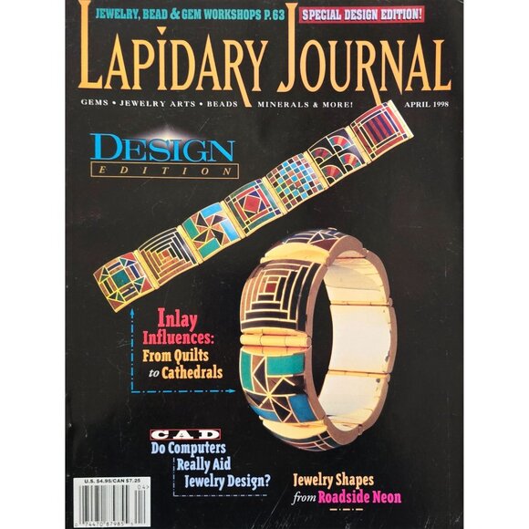 Lapidary Journal Magazine April 1998 Design Edition Inlay Influences From Quilts - Picture 12 of 12